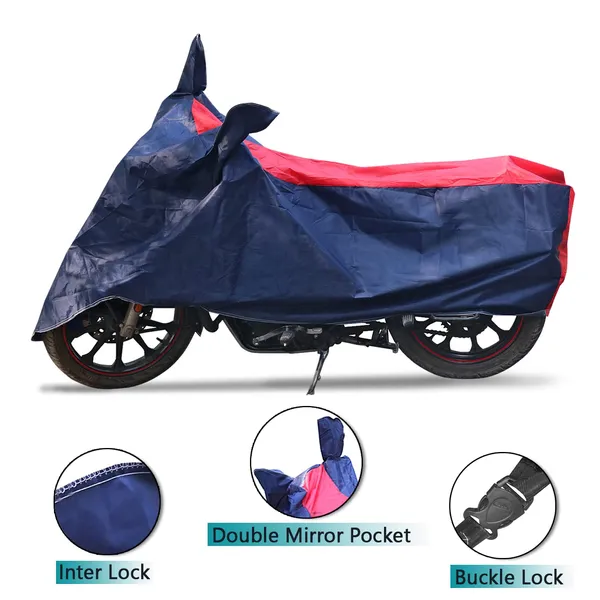 Grandbiker_Bike_Cover_for_KTM_Duke_200_-_Water_Resistant_Dust_and_Heat_Protection_|Mirror_Pockets_|_5-Thread_Interlock_Stitching_|_Motorcycle_Cover_(Blue/Red)
