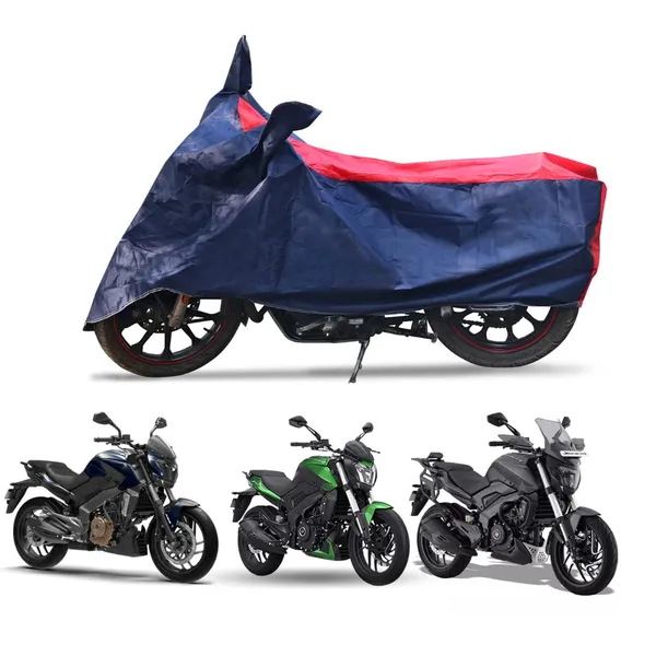 Grandbiker_Bike_Cover_for_Bajaj_Dominar_-_Water_Resistant_Dust_and_Heat_Protection_|Mirror_Pockets_|_5-Thread_Interlock_Stitching_|_Motorcycle_Cover_(Blue/Red)
