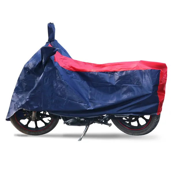 Grandbiker_Bike_Cover_for_Bajaj_Dominar_-_Water_Resistant_Dust_and_Heat_Protection_|Mirror_Pockets_|_5-Thread_Interlock_Stitching_|_Motorcycle_Cover_(Blue/Red)