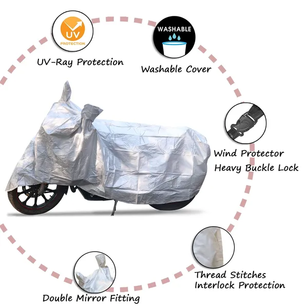 Grandbiker_Bike_Cover_for_KTM_RC_-_Water_Resistant_Dust_and_Heat_Protection_|Mirror_Pockets_|_5-Thread_Interlock_Stitching_|_Motorcycle_Cover_(Silver)
