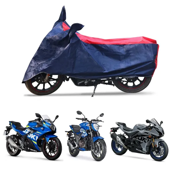 Grandbiker_Bike_Cover_for_Suzuki_Gixxer_-_Water_Resistant_Dust_and_Heat_Protection_|Mirror_Pockets_|_5-Thread_Interlock_Stitching_|_Motorcycle_Cover_(Blue/Red)