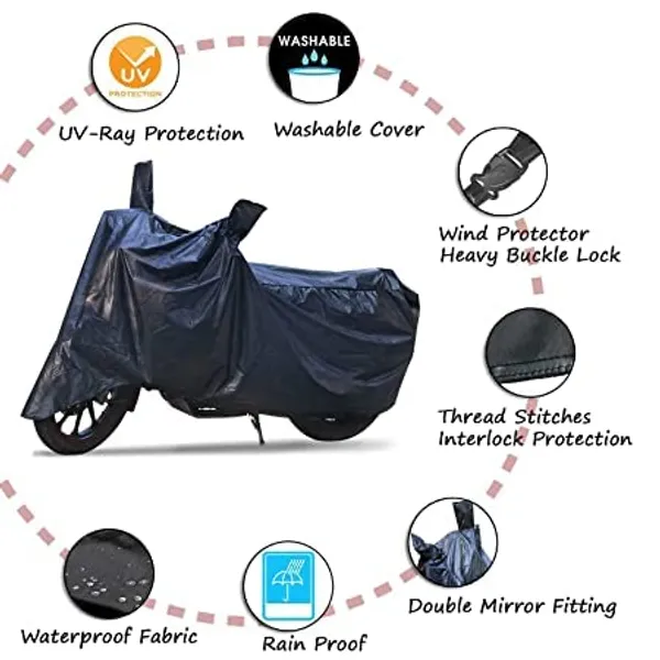 Grandbiker_Dust_&_Waterproof_Bike_Body_Cover_for_Hero_Glamour_with_Double_Mirror_Pocket_Black