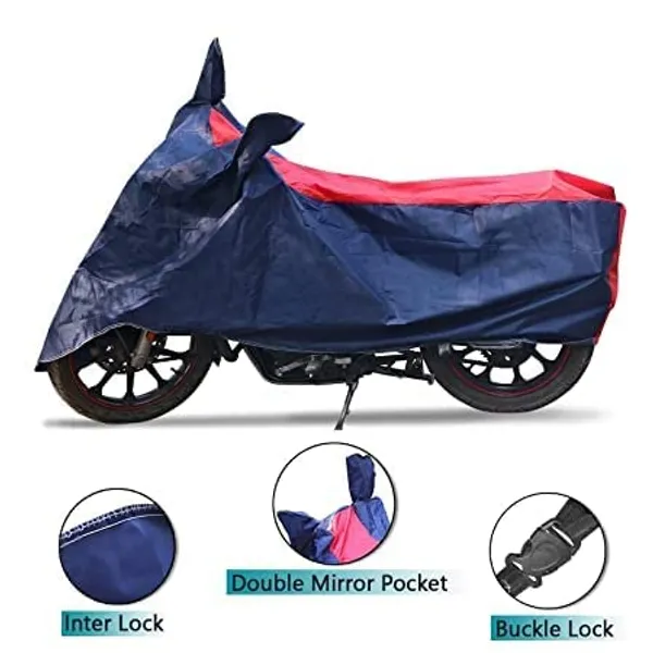 Grandbiker_Red/Blue_Scooty_Cover_-_TVS_Jupiter_|_Water_Resistant_|_Dust_and_Heat_Protection_|Mirror_Pockets_|_5-Thread_Interlock_Stitching_|_Scooter_Cover_(RED/Blue)