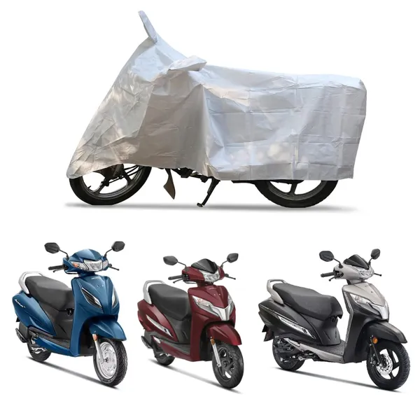 Grandbiker_Red/Blue_Scooty_Cover_-_Honda_Activa_5G_|_with_Storage_Bag_|_Dust_and_Heat_Protection_|_Stripe_Design_|_PU_Taffeta_|_Mirror_Pockets_|_Scooter_Cover_|_Stylish_Bike_Accessories_(Silver)