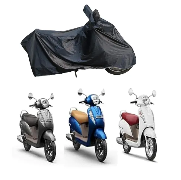 Grandbiker_Black_Scooty_Cover_-_Suzuki_Access_125_|_Water_Resistant_|_PU_Taffeta_|_Mirror_Pockets_|_5-Thread_Interlock_Stitching_|_Scooter_Cover_|_Stylish_Bike_Accessories