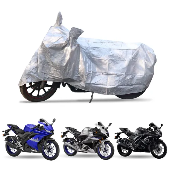 Grandbiker_Bike_Cover_for_R15-_Water_Resistant_Dust_and_Heat_Protection_|Mirror_Pockets_|_5-Thread_Interlock_Stitching_|_Motorcycle_Cover_(Silver)