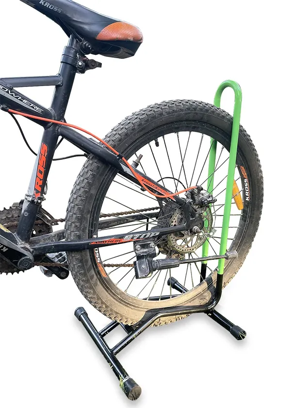 Grandbiker_Bicycle_Parking_Stand,_Bicycle_Floor_Parking_Holder_Stand,_Rubber_(Black+Parrot_Green)