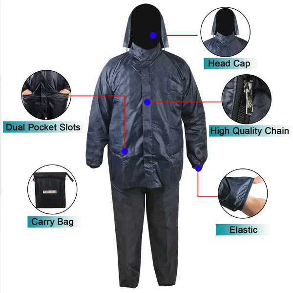 Grandbiker_Men's_Solid_Rainwear_Raincoat_|_Rainsuit_|_Barsaati_|_Overcoat_with_Hoods_and_Side_Pocket_Waterproof_(L)
