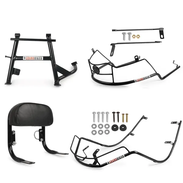 Grandbiker_Backrest,_Center_Stand_&_Black_Crash_Guard_for_S1_AIR_3_in_1_Combo