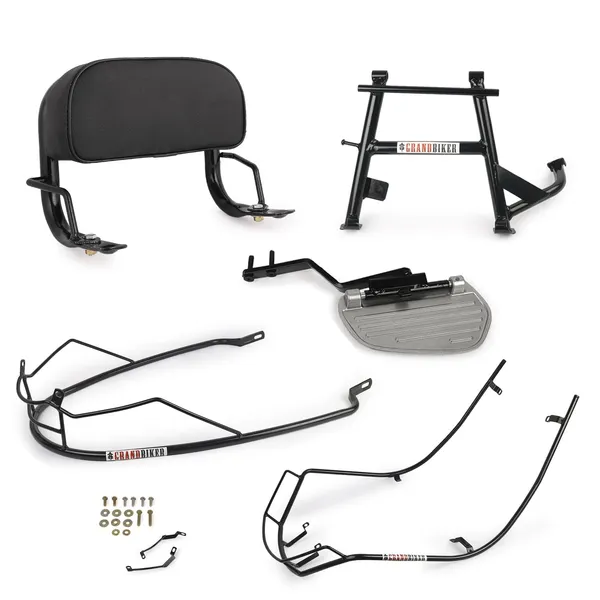 Grandbiker_Backrest,_Foot_Rest,Center_Stand_&_Black_Crash_Guard_for_S1_&_S1_Pro_4_in_1_Combo