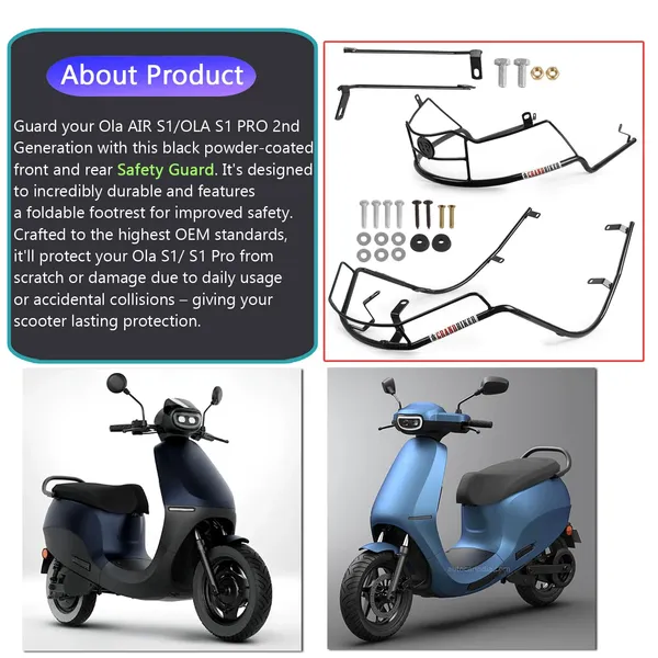 Grandbiker_Backrest,_Foot_Rest,Center_Stand_&_Black_Crash_Guard_for_S1_Pro_-_2nd_Generation_4_in_1_Combo