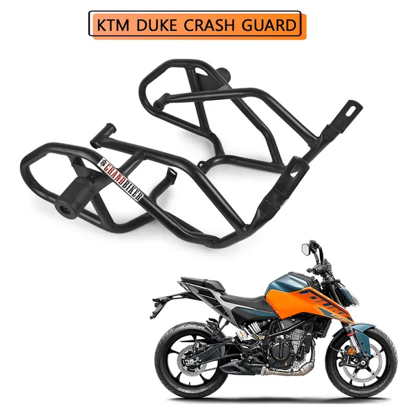 Grandbiker_Heavy_Quality_Metal_Crash_Guard_with_Slider_Compatible_for_Duke_125,_250,_390_(BS4)_Black