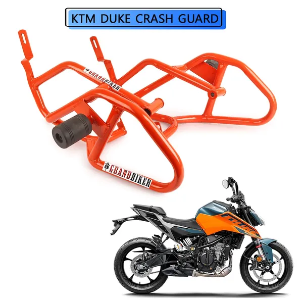 Grandbiker_Heavy_Quality_Metal_Crash_Guard_with_Slider_Compatible_for_Duke_125,_250,_390_(BS4)_Orange