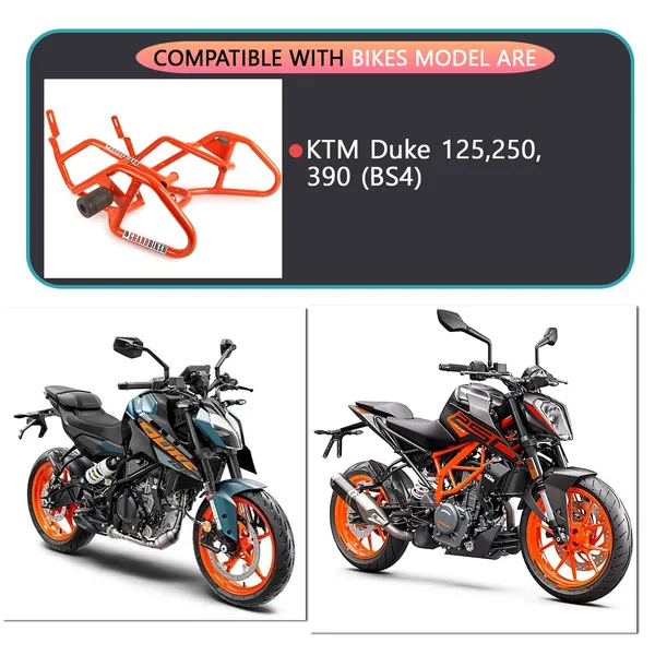 Grandbiker_Heavy_Quality_Metal_Crash_Guard_with_Slider_Compatible_for_Duke_125,_250,_390_(BS4)_Orange