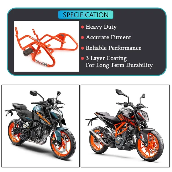 Grandbiker_Heavy_Quality_Metal_Crash_Guard_with_Slider_Compatible_for_Duke_125,_250,_390_(BS4)_Orange