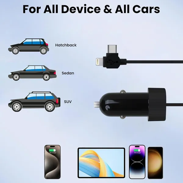 Grandbiker_Quick_Car_Charger_3A_Super-Fast_car_Charger_with_3_in_1_Cable_1.2m_USB_Port_Qualcomm_3.0_Car_Charger_Adapter,_for_All_Devices_(Car_Charger_3_in_1)