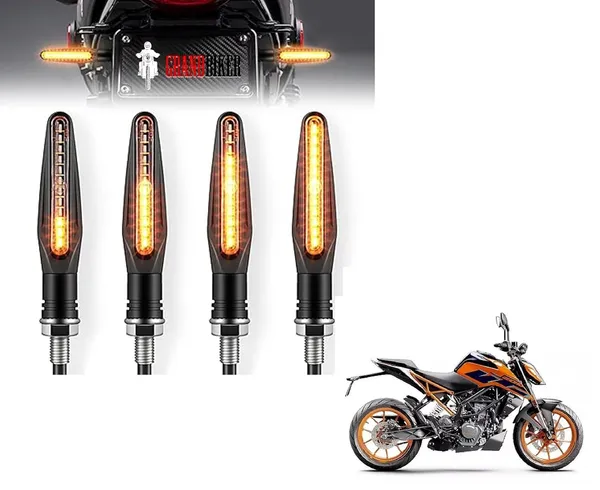 Grandbiker_Original_Waterproof_Flexible_Rubber_9_Led_K.T.M_Style_Indicators_SMD_High_Bright_Compatible_for_K.T.M_200_D.u.k.e_Turn_Signal_Lights_Motorcycle_Amber,_Set_of_4