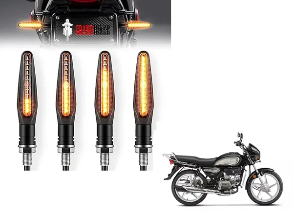 Grandbiker_Original_Waterproof_Flexible_Rubber_9_Led_K.T.M_Style_Indicators_SMD_High_Bright_Compatible_for_S.p.l.e.n.d.o.r_P.l.u.s_Turn_Signal_Lights_Motorcycle_Amber,_Set_of_4