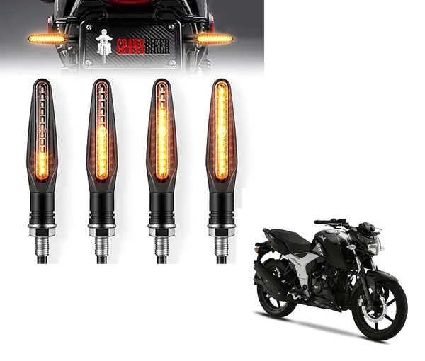 Grandbiker_Original_Waterproof_Flexible_Rubber_9_Led_K.T.M_Style_Indicators_SMD_High_Bright_Compatible_for_A.p.a.c.h.e_R.T.R_160_4V_Turn_Signal_Lights_Motorcycle_Amber,_Set_of_4