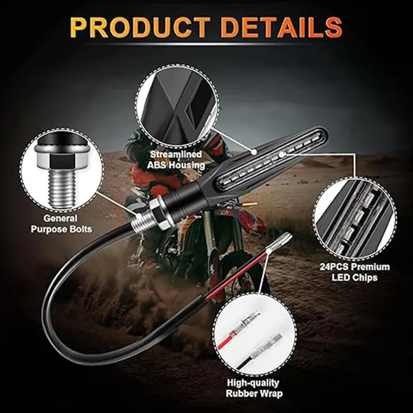 Grandbiker_Original_Waterproof_Flexible_Rubber_9_Led_K.T.M_Style_Indicators_SMD_High_Bright_Compatible_for_H.o.n.d.a_C.B_U.n.i.c.o.r.n_160_Turn_Signal_Lights_Motorcycle_Amber,_Set_of_4