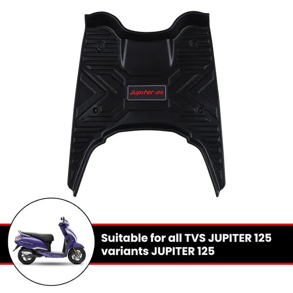 Grandbiker_Heavy_Duty_Foot_Mat_for_New_Juipter_125CC_(BS6),_Black,_42x43_cm,_Thermoplastic_Elastomer_(TPE),_Comfortable_&_Durable,_Removable_&_Washable,_All-Weather_Protection