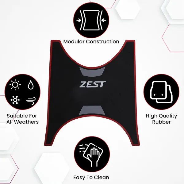 Grandbiker_Zest_Foot_Mat_Rubber_Anti_Skid_Floor_Mat_Compatible_with_Zest_Scooter,_(Black,_Grey_&_Red)