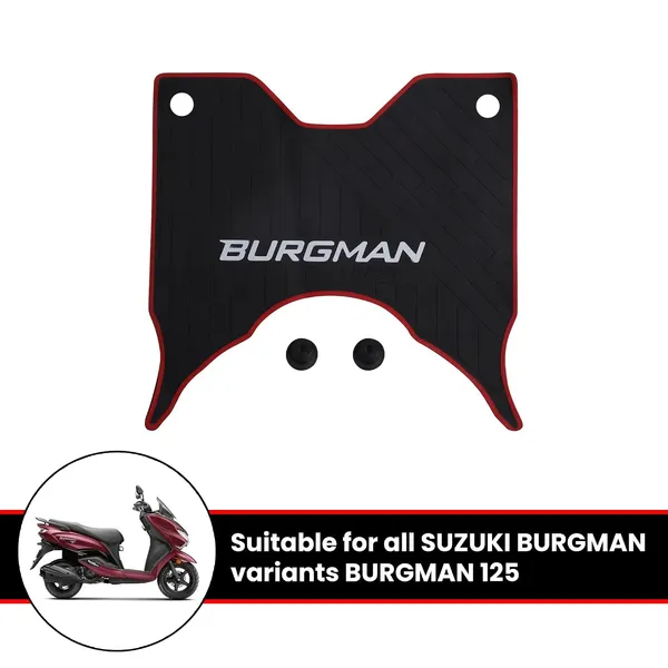 Grandbiker_Washable_Soft_Rubberized_Foot_Mat/Floor_Mat_Compatible_for_Burgman_Street_BS6_(Black_&_Red)