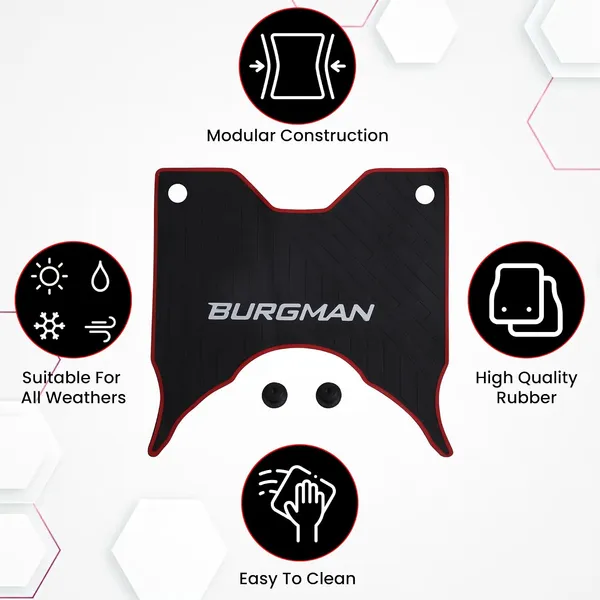 Grandbiker_Washable_Soft_Rubberized_Foot_Mat/Floor_Mat_Compatible_for_Burgman_Street_BS6_(Black_&_Red)