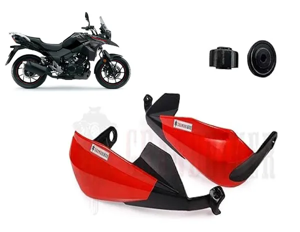 Grandbiker_Hand_Palm_Protector_Wind_Deflector_Lever_Protector/Unbreakable_Scratchproof_Handguard_for_V-Strom_250_(Red)