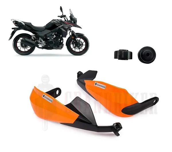 Grandbiker_Hand_Palm_Protector_Wind_Deflector_Lever_Protector/Unbreakable_Scratchproof_Handguard_for_V-Strom_250_(Orange)