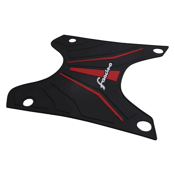 Grandbiker_PVC_Rubber_Floormat/Footmat_Durable_|_Anti-Slip_|_Easy_to_Clean_Compatible_for_Fascino_125_BS6_(Black_&_Red)_(2)