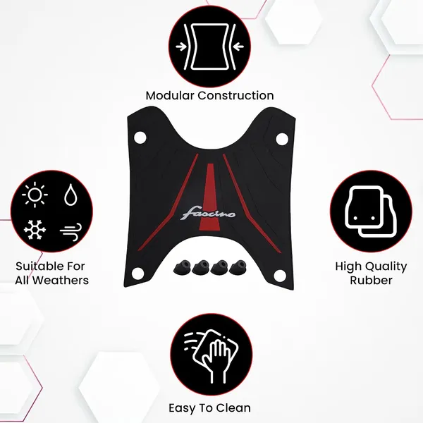 Grandbiker_PVC_Rubber_Floormat/Footmat_Durable_|_Anti-Slip_|_Easy_to_Clean_Compatible_for_Fascino_125_BS6_(Black_&_Red)_(2)