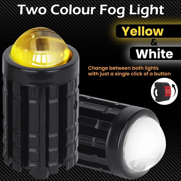 Grandbiker_Universal_Original_Dc_Power_18W_Mini_Gun_Driving_Fog_LED_Light_For_All_Models_Of_Motorcycle,Bikes,Scooters,Projector_Yellow&White_2_Month_Warranty_(Pack_Of_2)