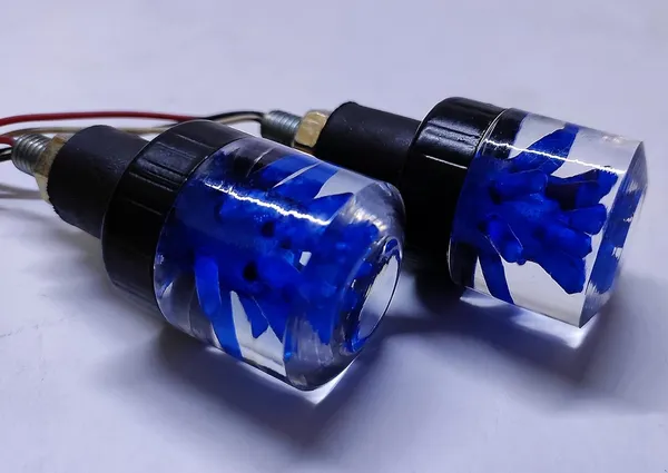 Grandbiker_Crystal_Tree_Handle_Bar_LED_Side_Weights_Handle_Grip_End_Indicator_Light_Universal_for_All_Bikes_Models_Set_Of_2_(Blue)