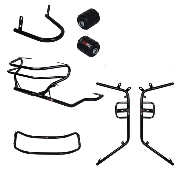 Grandbiker_Scooty_Rear&Front_Crash_Guard_with_Frame_Slider_Leg_Guard/Leg_Guard_Compatible_with_Rizta_(2-Crash_Guard_with_Slider_Rizta)