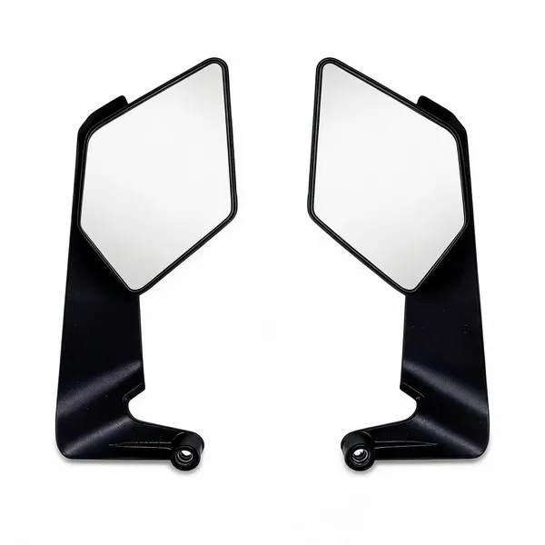 Grandbiker_180°Rotating_Rear_View_Stealth_Mirror_York_Fitting_for_All_Bikes_|_Matte_Black_Aluminum_Body_with_Sporty_Wing_Design_|_Bike_Fairing_Kit_(2)_-_Pack_of_2