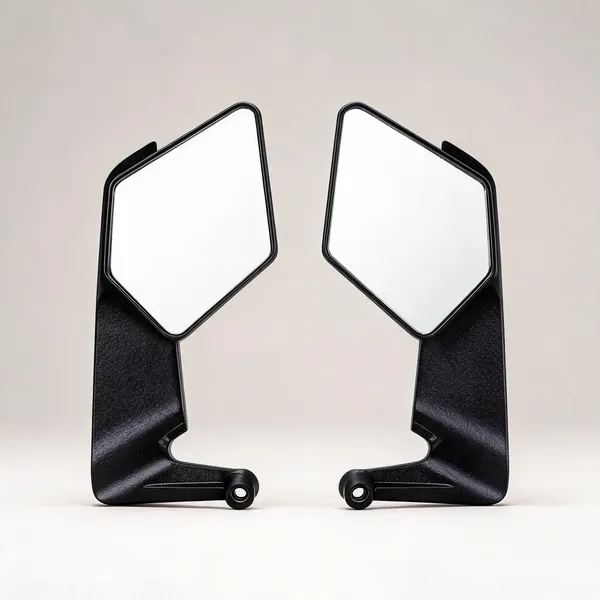 Grandbiker_180°Rotating_Rear_View_Stealth_Mirror_York_Fitting_for_All_Bikes_|_Matte_Black_Aluminum_Body_with_Sporty_Wing_Design_|_Bike_Fairing_Kit_(2)_-_Pack_of_2
