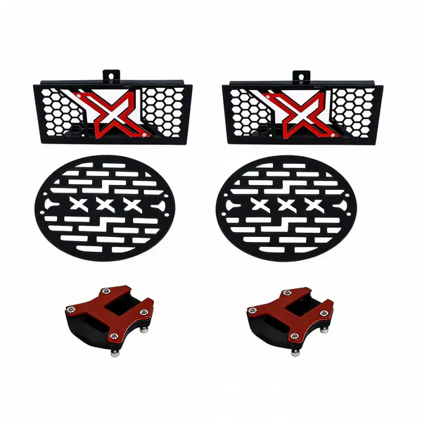 Grandbiker_Xpulse_Combo_3_Pcs_Radiator_Guard_with_Headlight_Grill,Side_Stand_for_Xpulse_200_4V_BS6_(REV-Combo_kit-Xpulse)_-_Pack_of_2