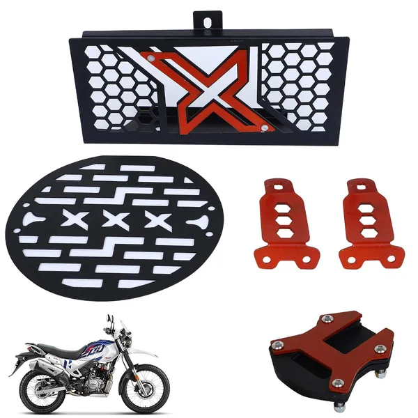 Grandbiker®_Xpulse_Combo_3_Pcs_Radiator_Guard_with_Headlight_Grill,Side_Stand_for_Xpulse_200_4V_BS6_(Combo_kit-Xpulse)