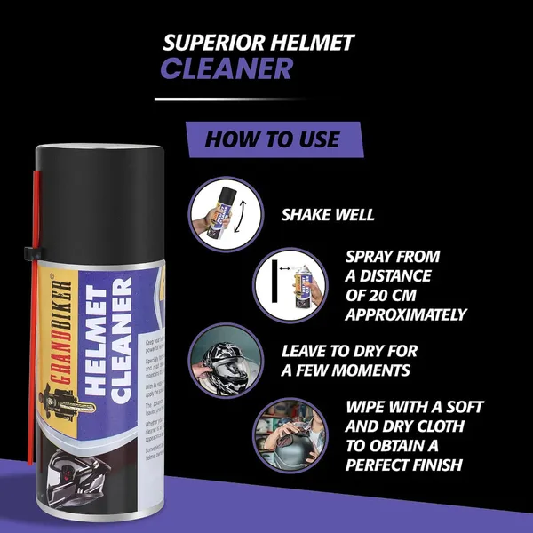 Grandbiker®_Helmet_Cleaner_Spray_150ML_That_Removes_Dirt,_with_1_Microfiber_Cloth_for_Car-600_GSM,_Soft_Ultra_Absorption_Kitchen_Cleaning_Pack_of_2_(2)