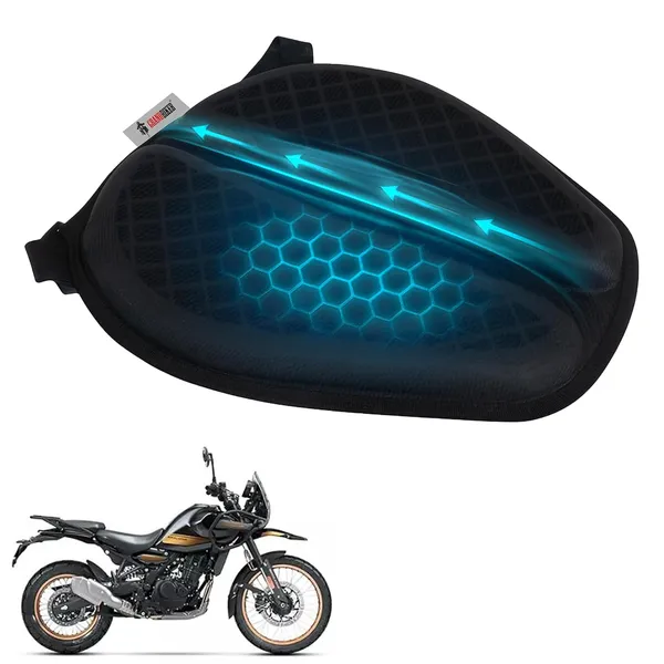 Grandbiker®_Gel_Air_Seat_Cushion_|_3D_Honeycomb_Gel_Structure_Cover_for_Long_Rides_|_Detachable_Cover_|_Lumbar_Support_|_Breathable_|_Durable_Design_for_Himalayan_450_(1)