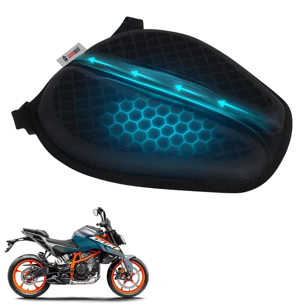 Grandbiker®_Gel_Air_Seat_Cushion_|_3D_Honeycomb_Gel_Structure_Cover_for_Long_Rides_|_Detachable_Cover_|_Lumbar_Support_|_Breathable_|_Durable_Design_for_duke_all_models