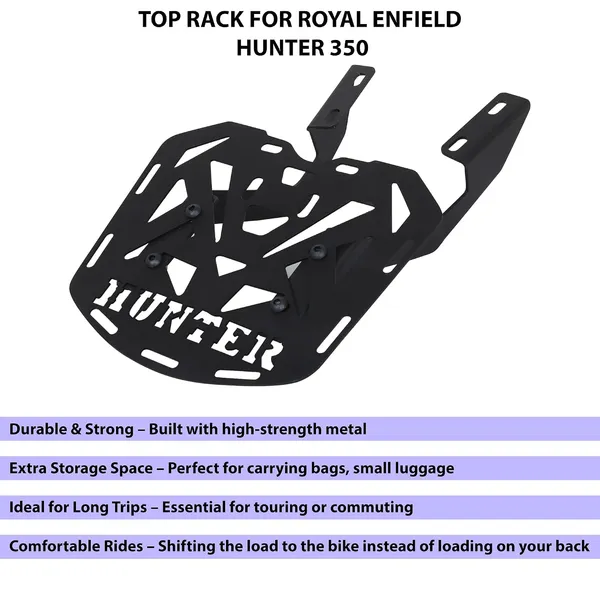 Grandbiker®_Black_Trail_Expedition_Top_Carrier/Luggage_Rack_Suitable_for_Hunter_350