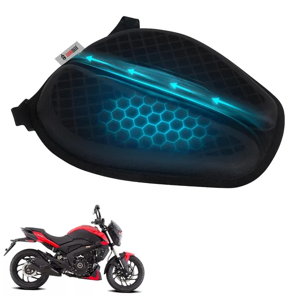 Grandbiker®_Gel_Air_Seat_Cushion_|_3D_Honeycomb_Gel_Structure_Cover_for_Long_Rides_|_Detachable_Cover_|_Lumbar_Support_|_Breathable_|_Durable_Design_for_Dominar_250