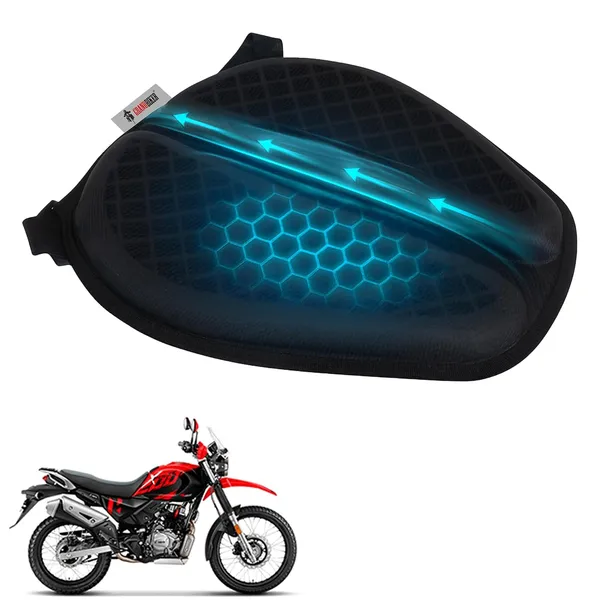 Grandbiker®_Gel_Air_Seat_Cushion_|_3D_Honeycomb_Gel_Structure_Cover_for_Long_Rides_|_Detachable_Cover_|_Lumbar_Support_|_Breathable_|_Durable_Design_for_Xpulse_200
