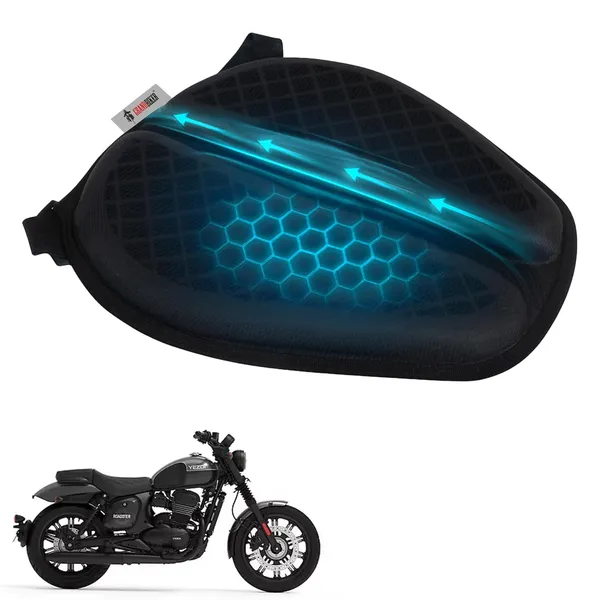 Grandbiker®_Gel_Air_Seat_Cushion_|_3D_Honeycomb_Gel_Structure_Cover_for_Long_Rides_|_Detachable_Cover_|_Lumbar_Support_|_Breathable_|_Durable_Design_for_Y.e.z.d.i_A.d.v.e.n.t.u.r.e