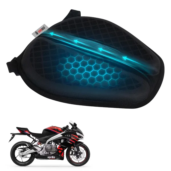 Grandbiker®_Gel_Air_Seat_Cushion_|_3D_Honeycomb_Gel_Structure_Cover_for_Long_Rides_|_Detachable_Cover_|_Lumbar_Support_|_Breathable_|_Durable_Design_for_RS_457