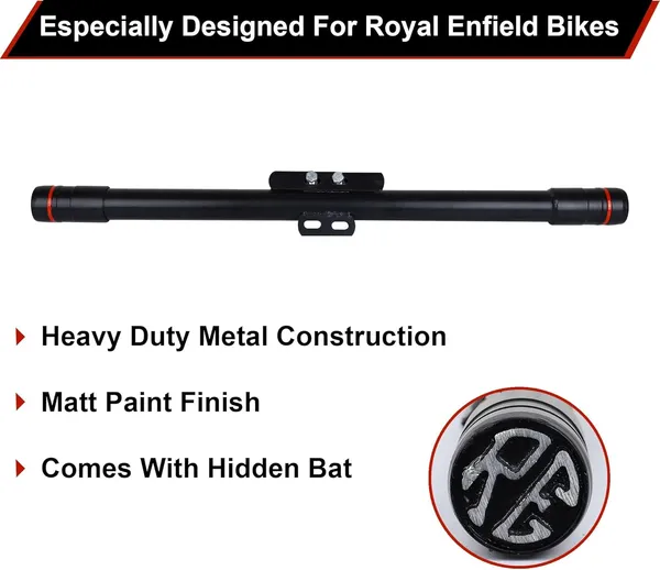 Grandbiker®_Baseball_Leg_Guard_Dual_Rod_for_Meteor_350_Bike_and_Engine_Guard