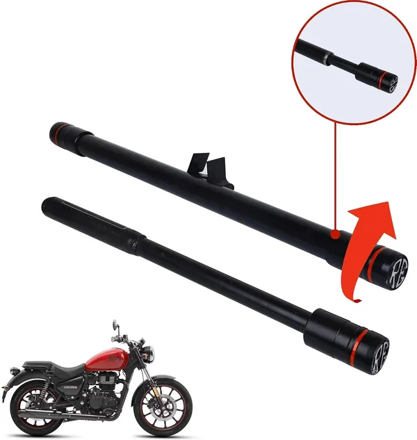 Grandbiker®_Baseball_Leg_Guard_Dual_Rod_for_Meteor_350_Bike_and_Engine_Guard