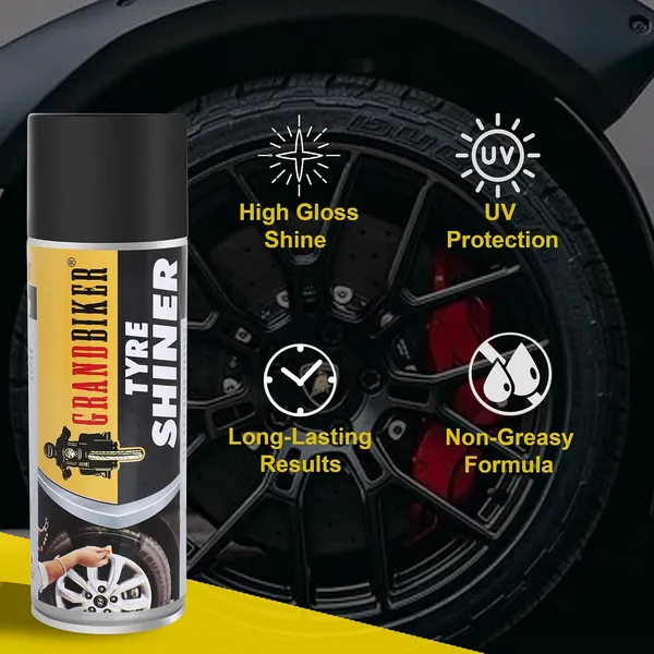 Grandbiker®_Tyre_shiner_Polish_for_Cars_&_Bikes,Long_Lasting_Results,_for_Rubber,_Plastic_Parts,_Prevents_Premature_Ageing,_Dullness,_Non_Greasy:_500ML_(Blue)